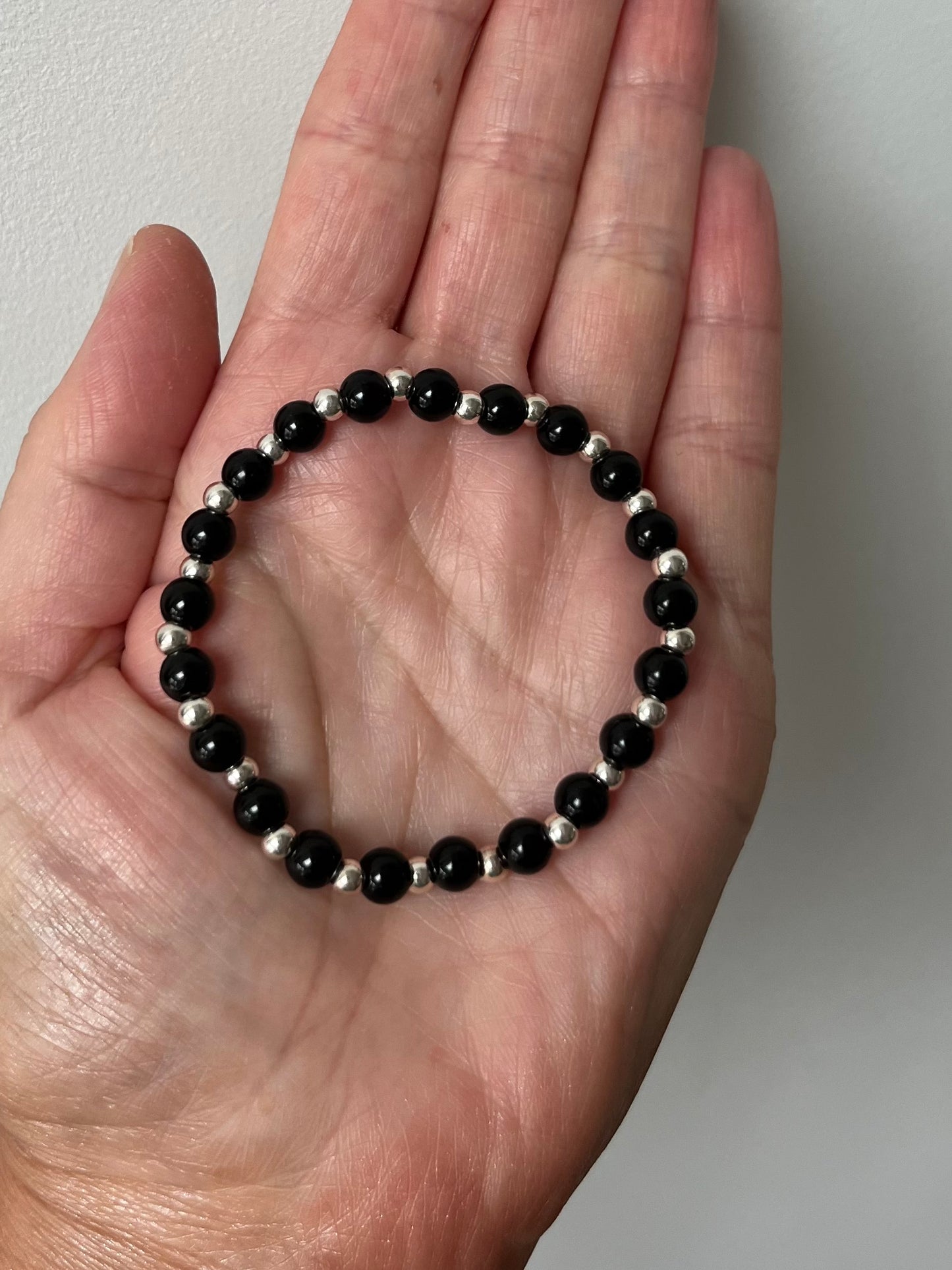 Crystal Bracelet - Black Onyx with Sterling Silver