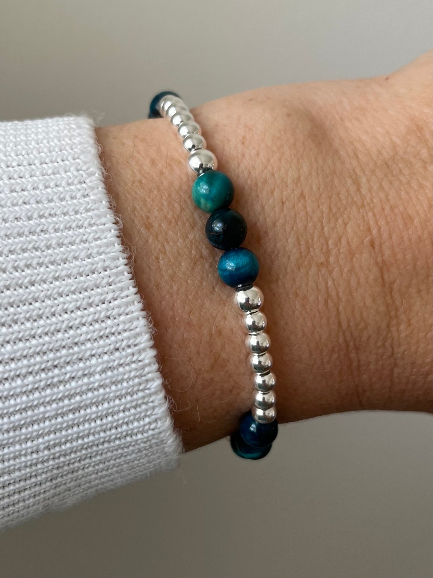 Blue Tiger Eye Crystal Bracelet