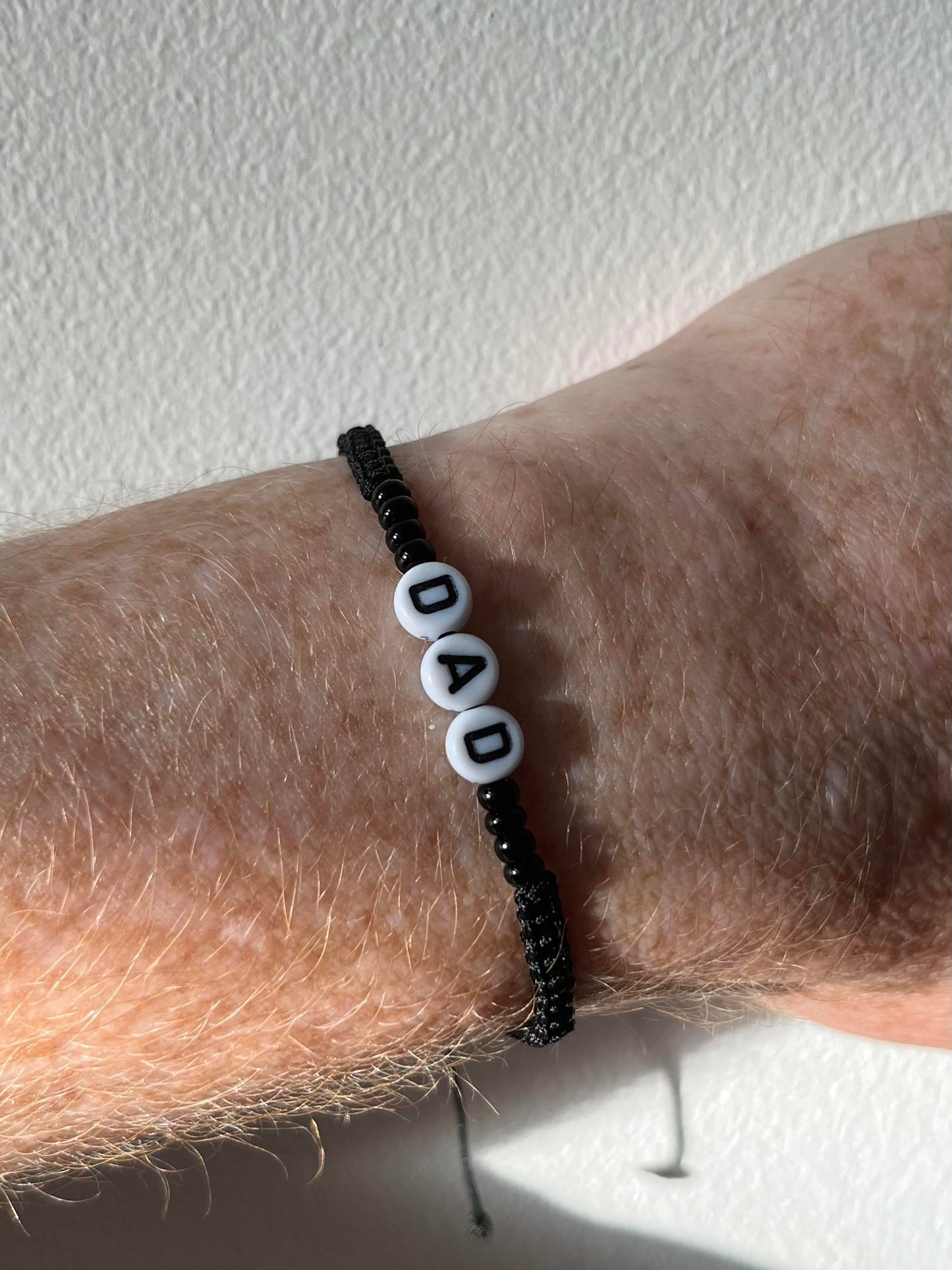 Dad black string bracelet