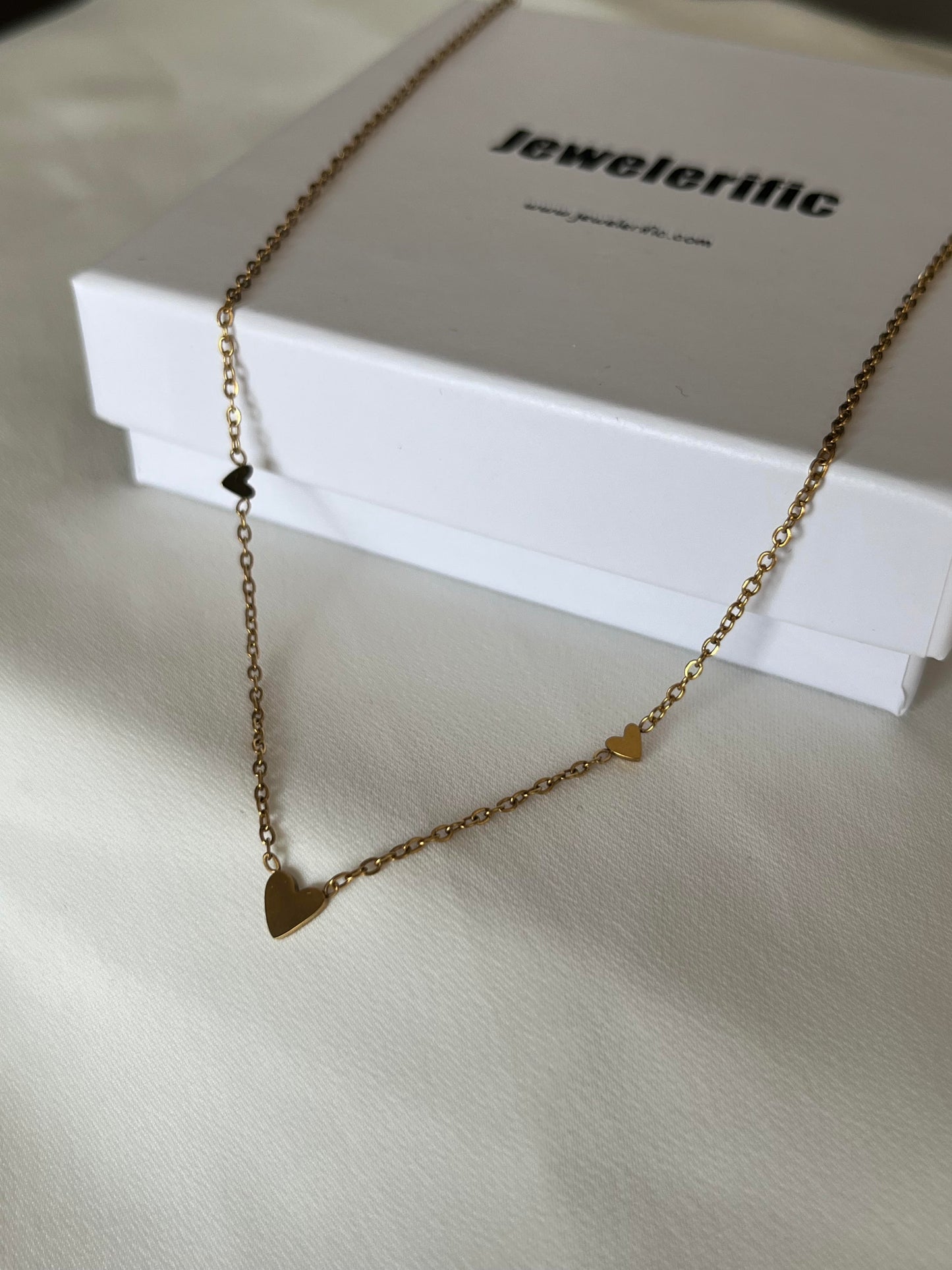 Delicate Hearts Gold Necklace