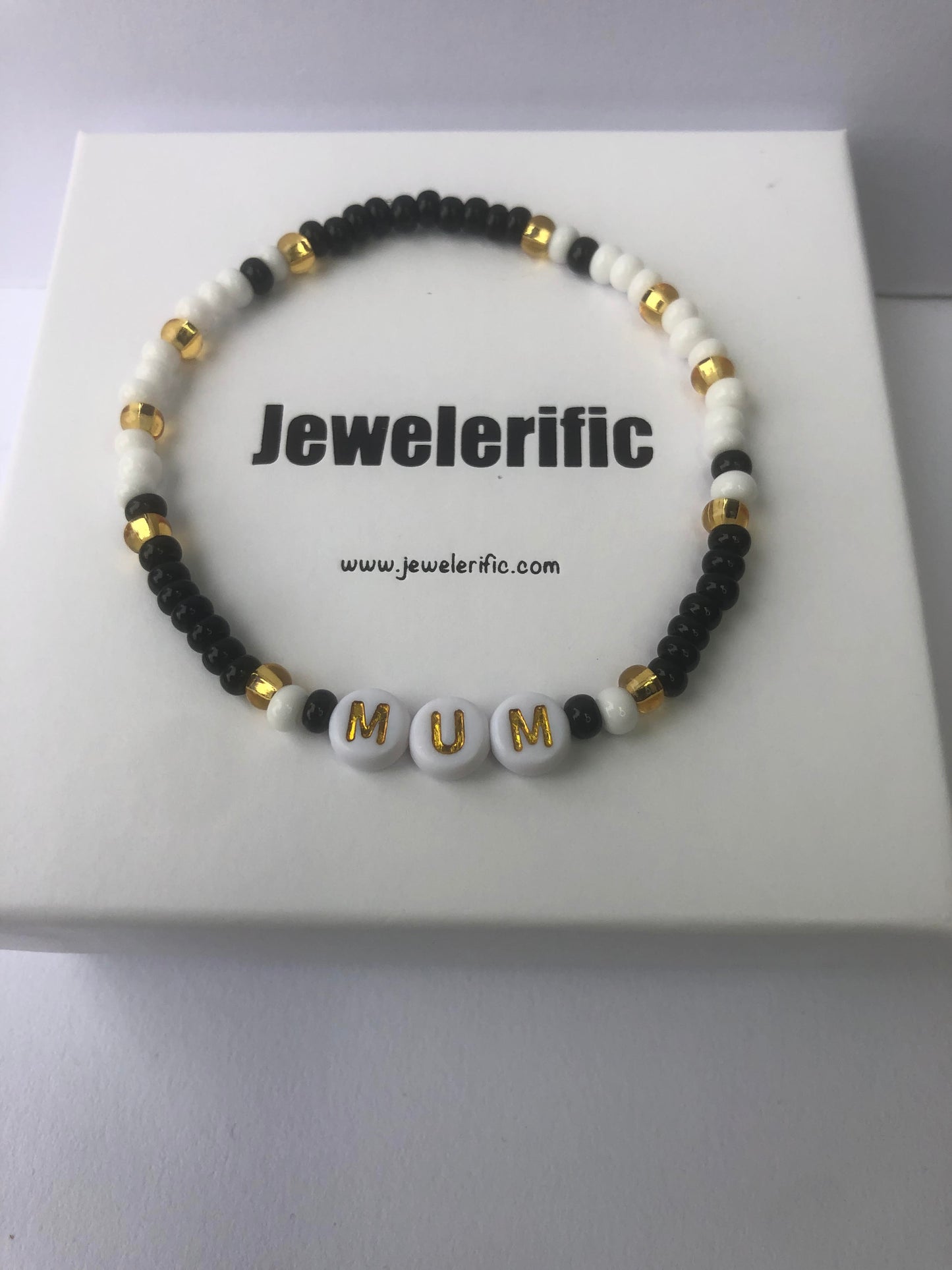 Personalised Seed Bead Bracelet - Mum