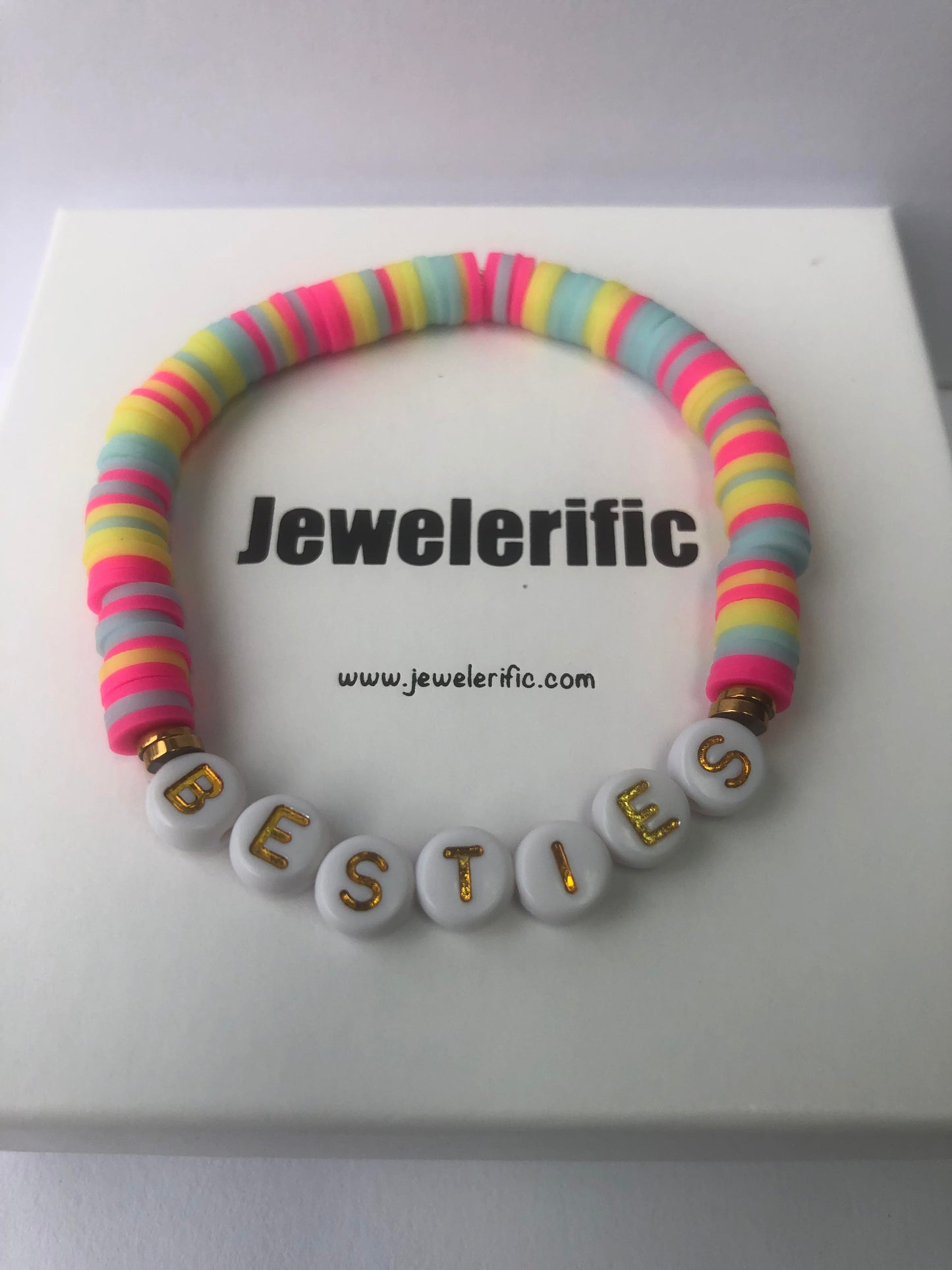 Personalised Clay Bead Bracelet - Besties