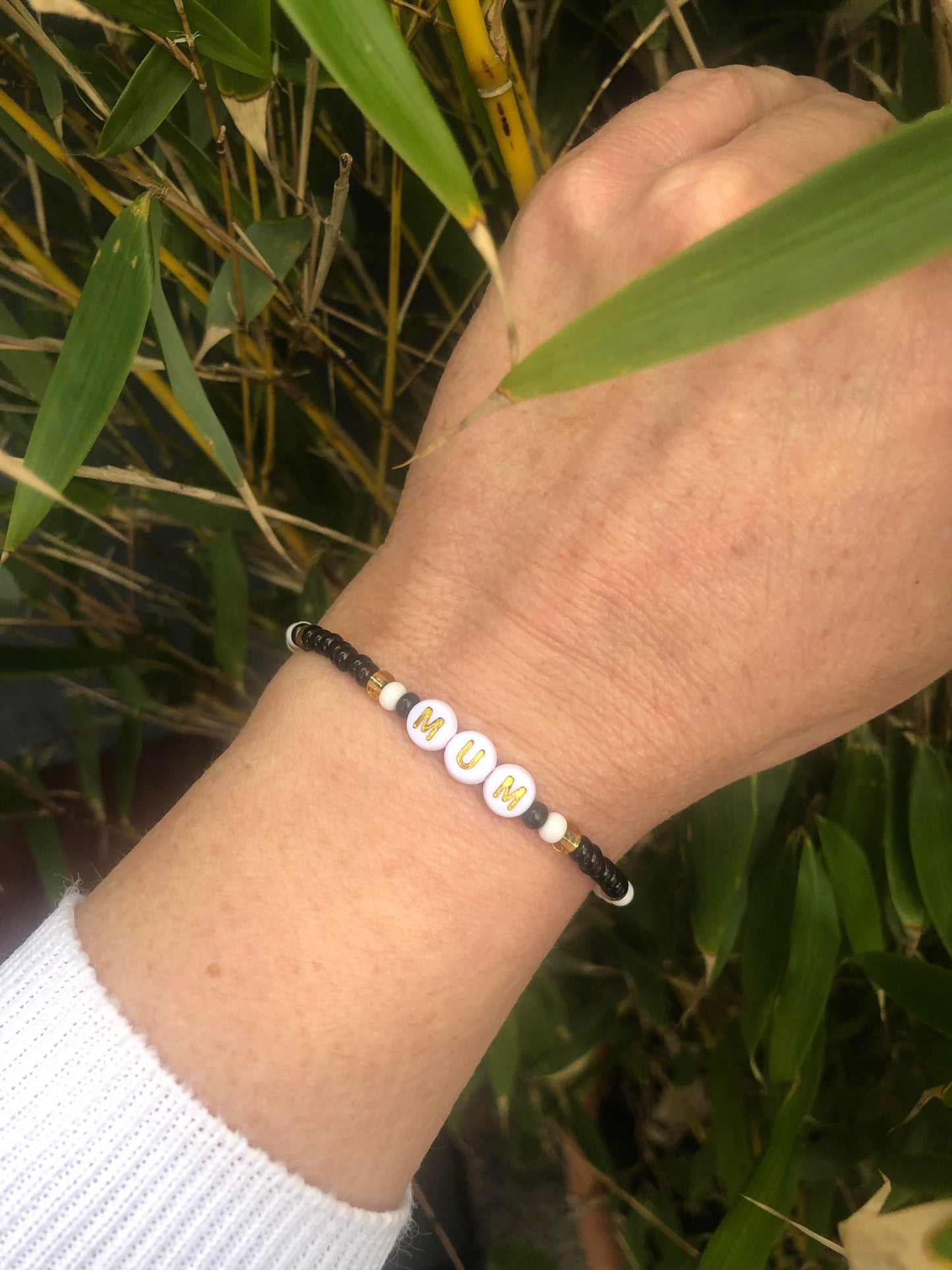 Personalised Seed Bead Bracelet - Mum