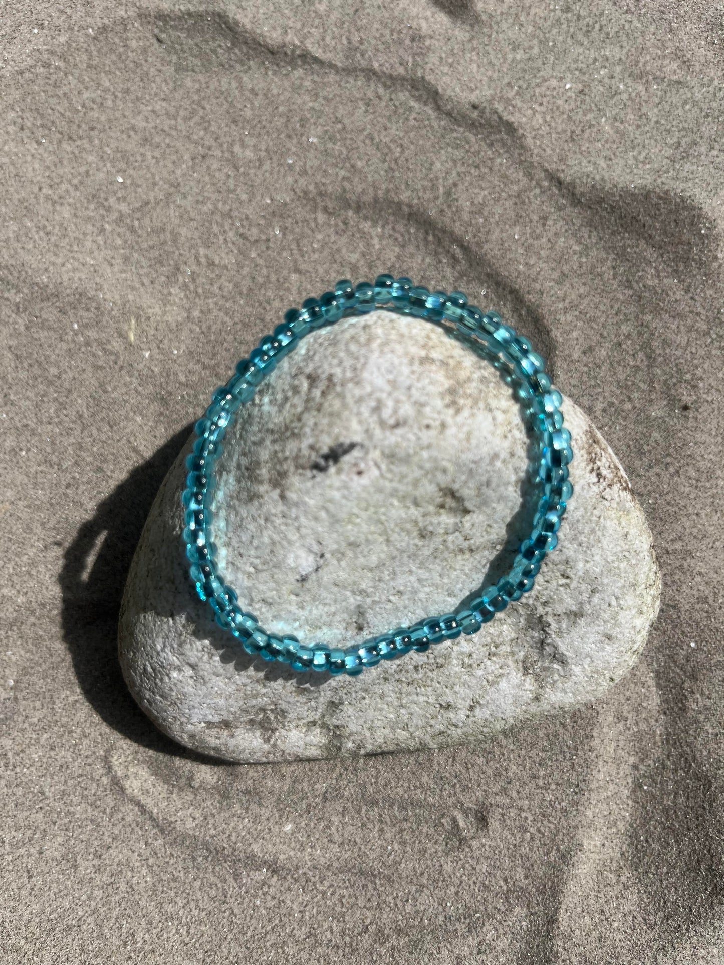 Seed Bead Bracelet - Metallic Blue