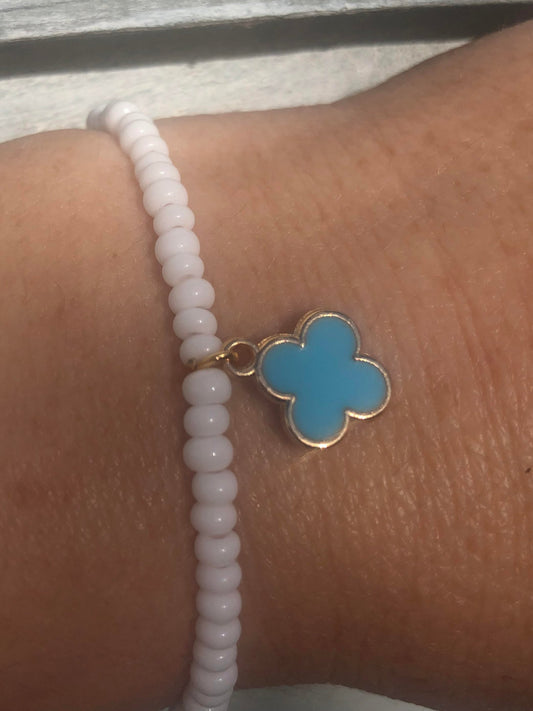 Bracelet Charm - Blue Clover