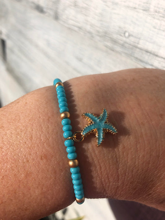 Bracelet Charm - Blue Starfish