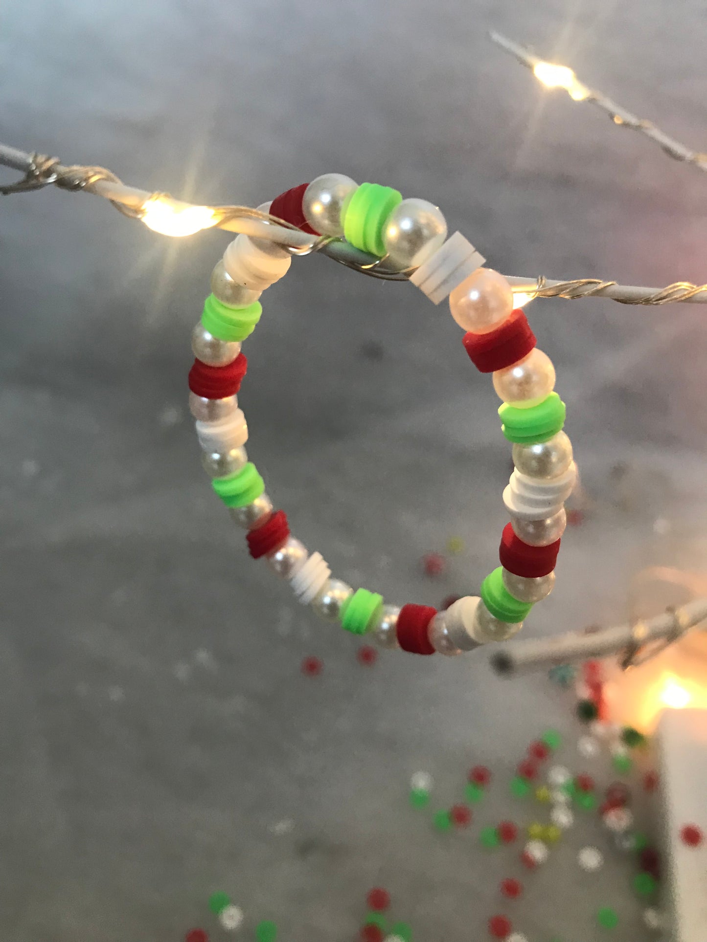 Christmas Clay Bead Bracelet 