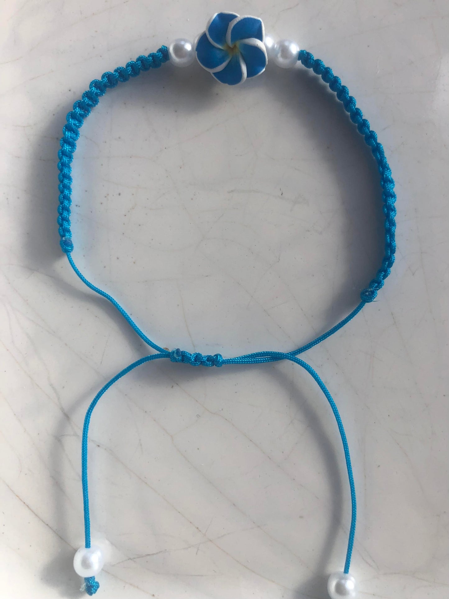 Flower String Bracelet - Blue