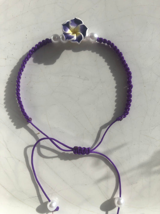 Flower String Bracelet - Purple