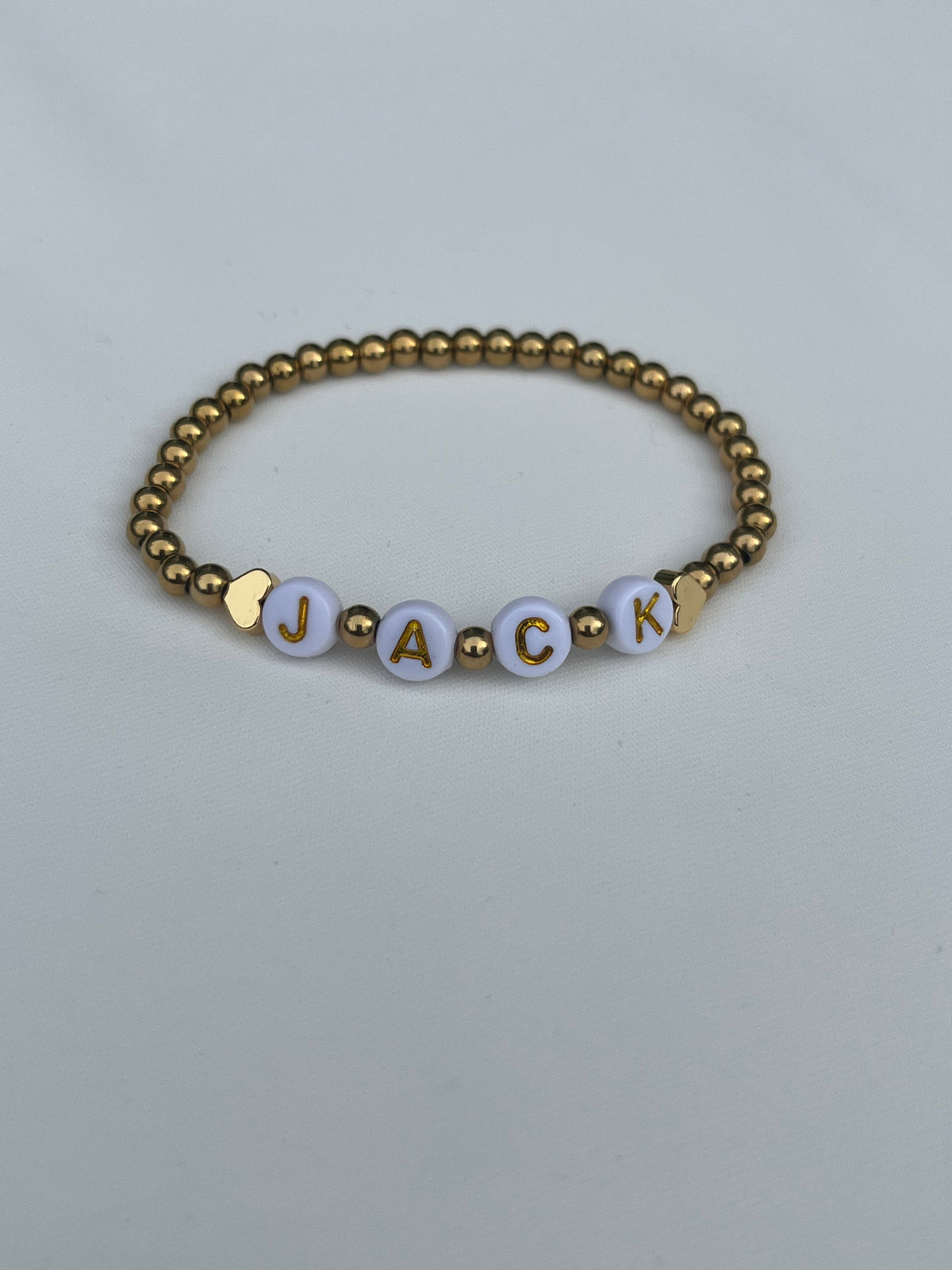 Gold Beaded Name Bracelet