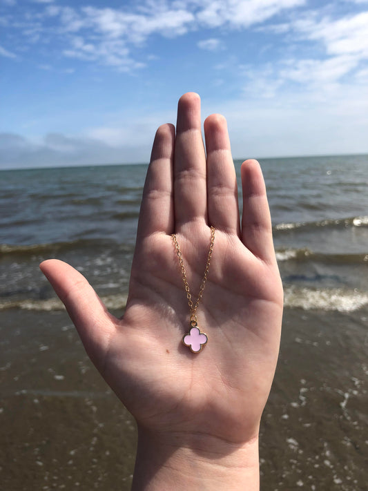 Necklace - Pink Clover