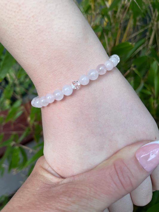 Rose Quartz and Crystal Bracelet