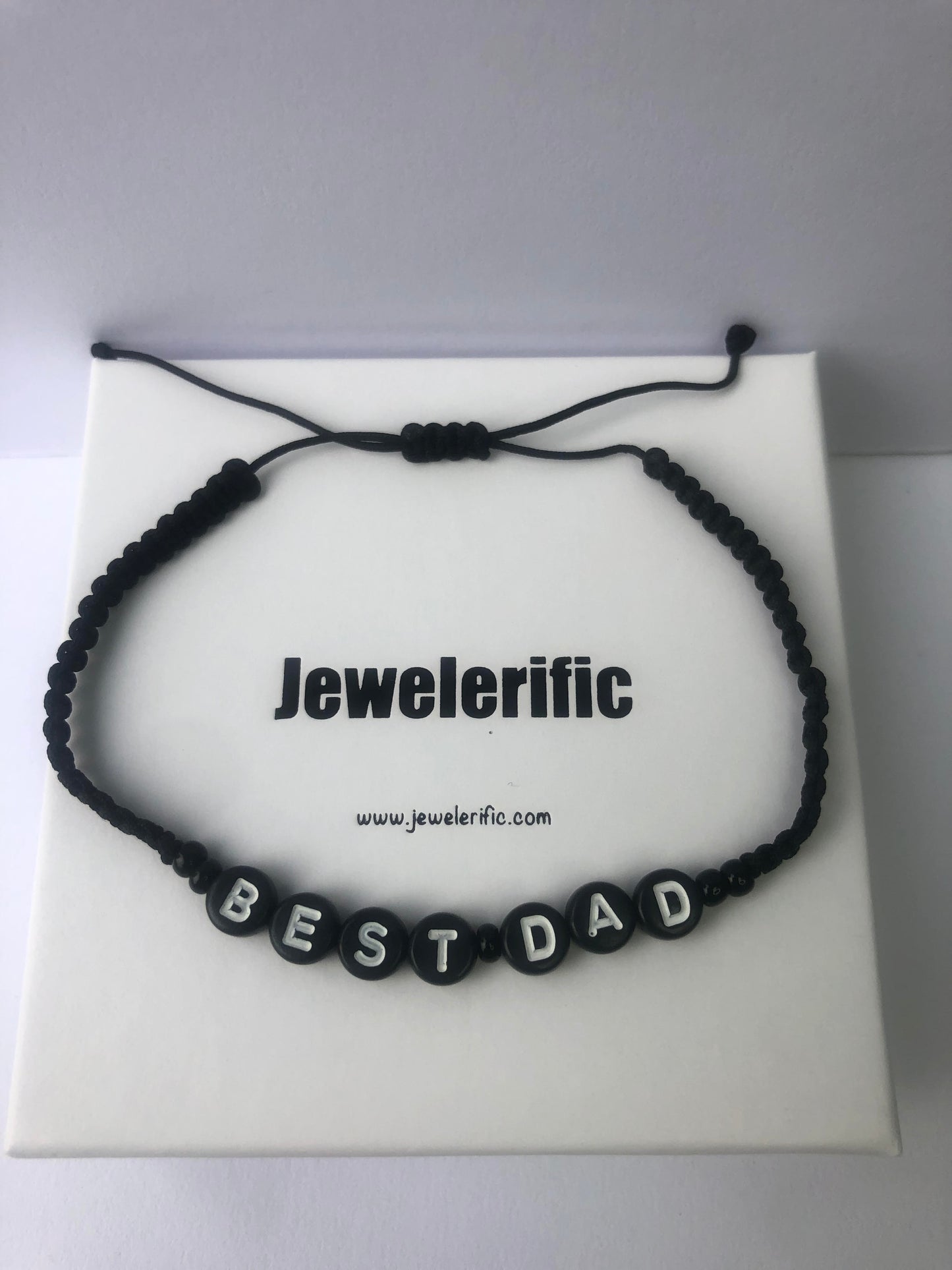 Personalised Black String Bracelet - Best Dad