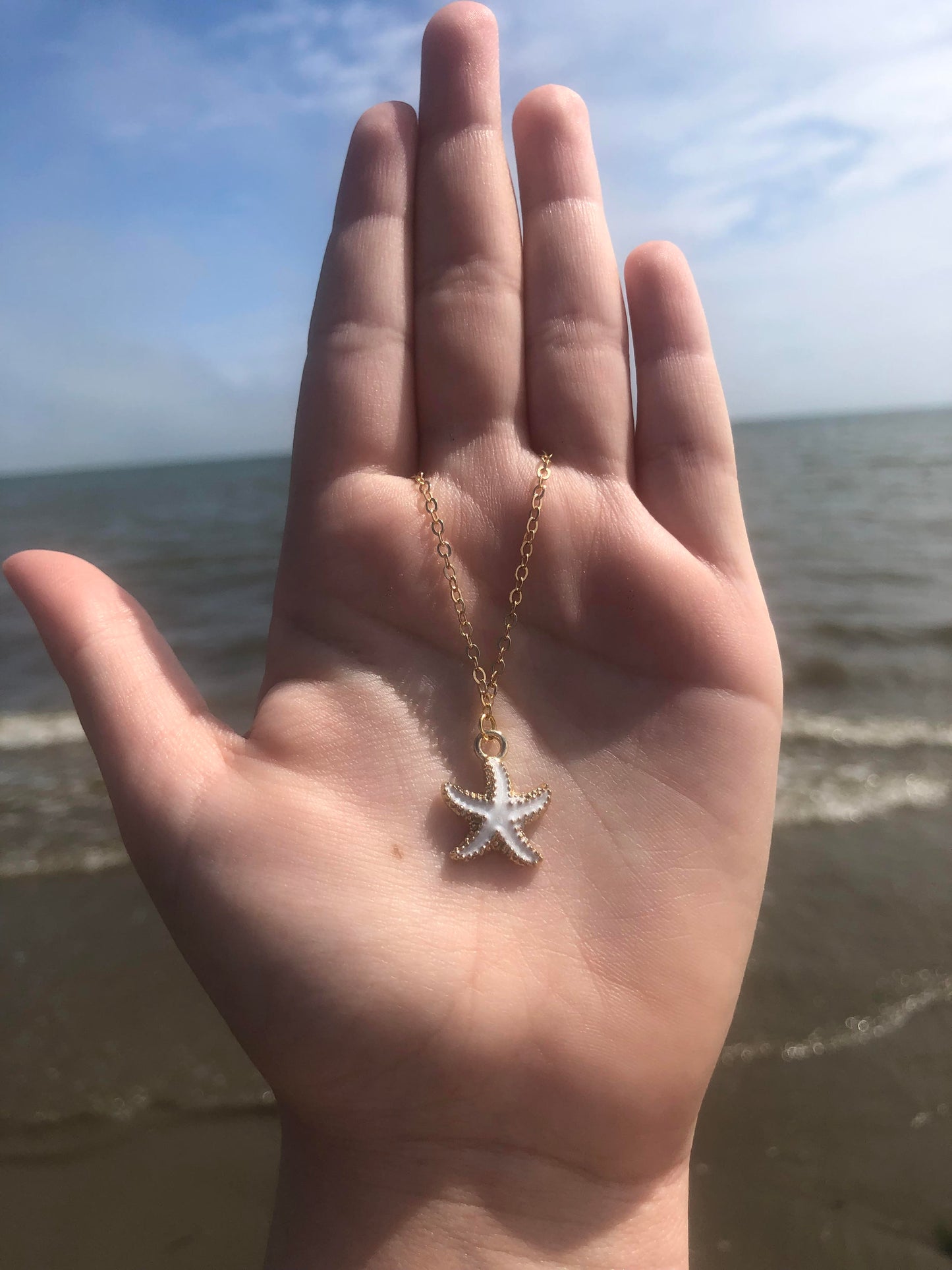 Necklace - White Starfish