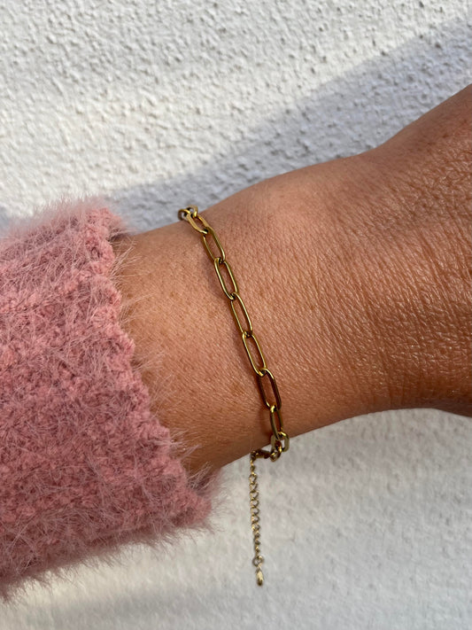 Gold Paperclip Bracelet