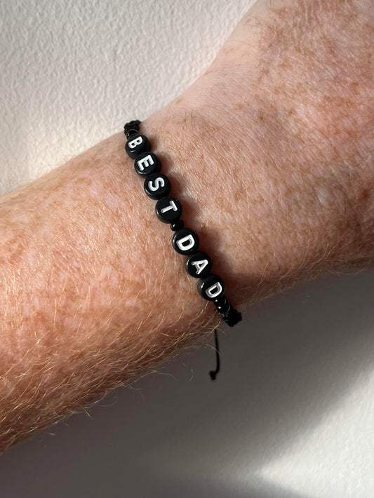 Dad black string bracelet