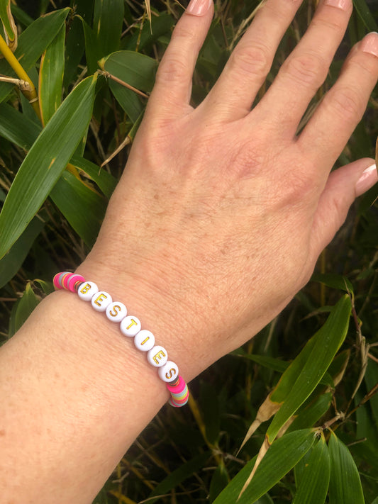 Personalised Clay Bead Bracelet - Besties