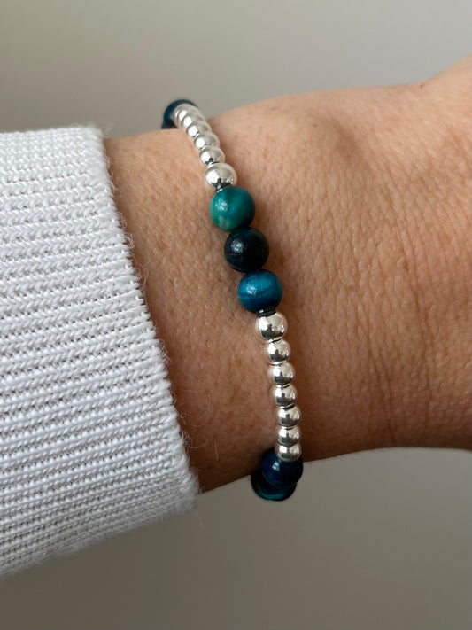 Blue Tiger Eye Crystal Bracelet