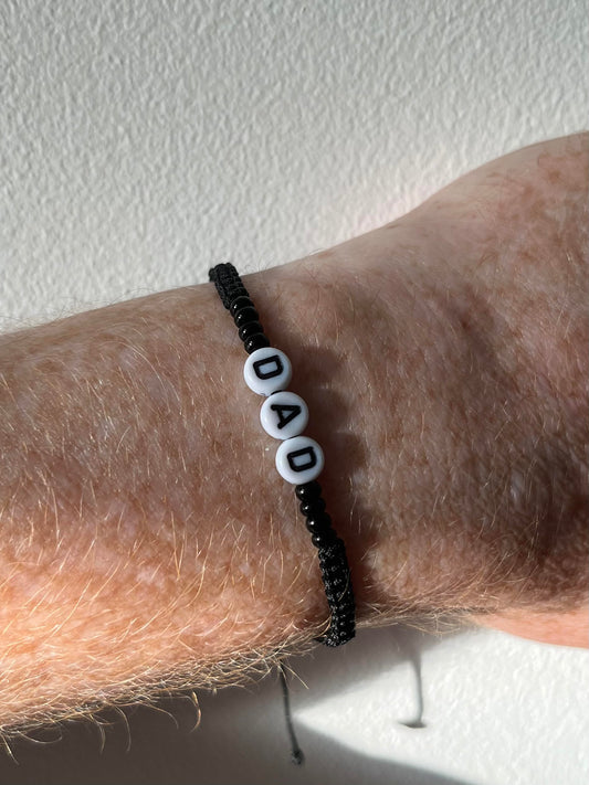 Dad black string bracelet