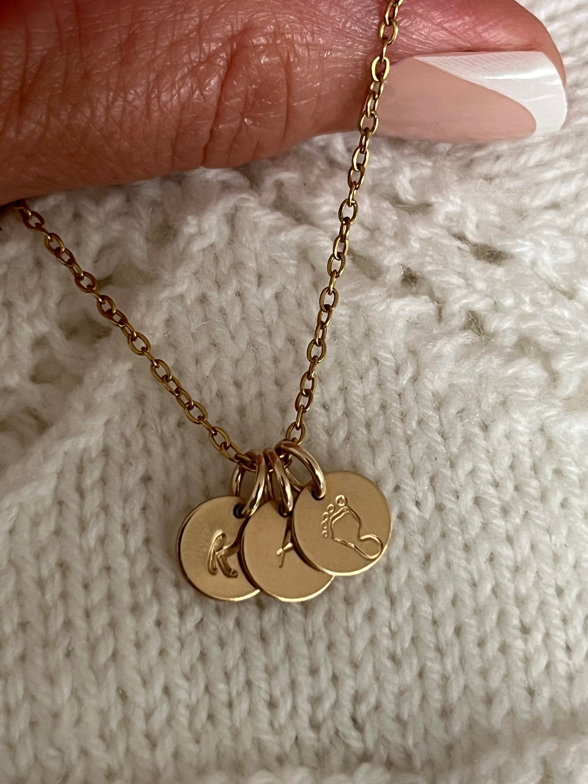 New Mum Gold Initial Disc Necklace