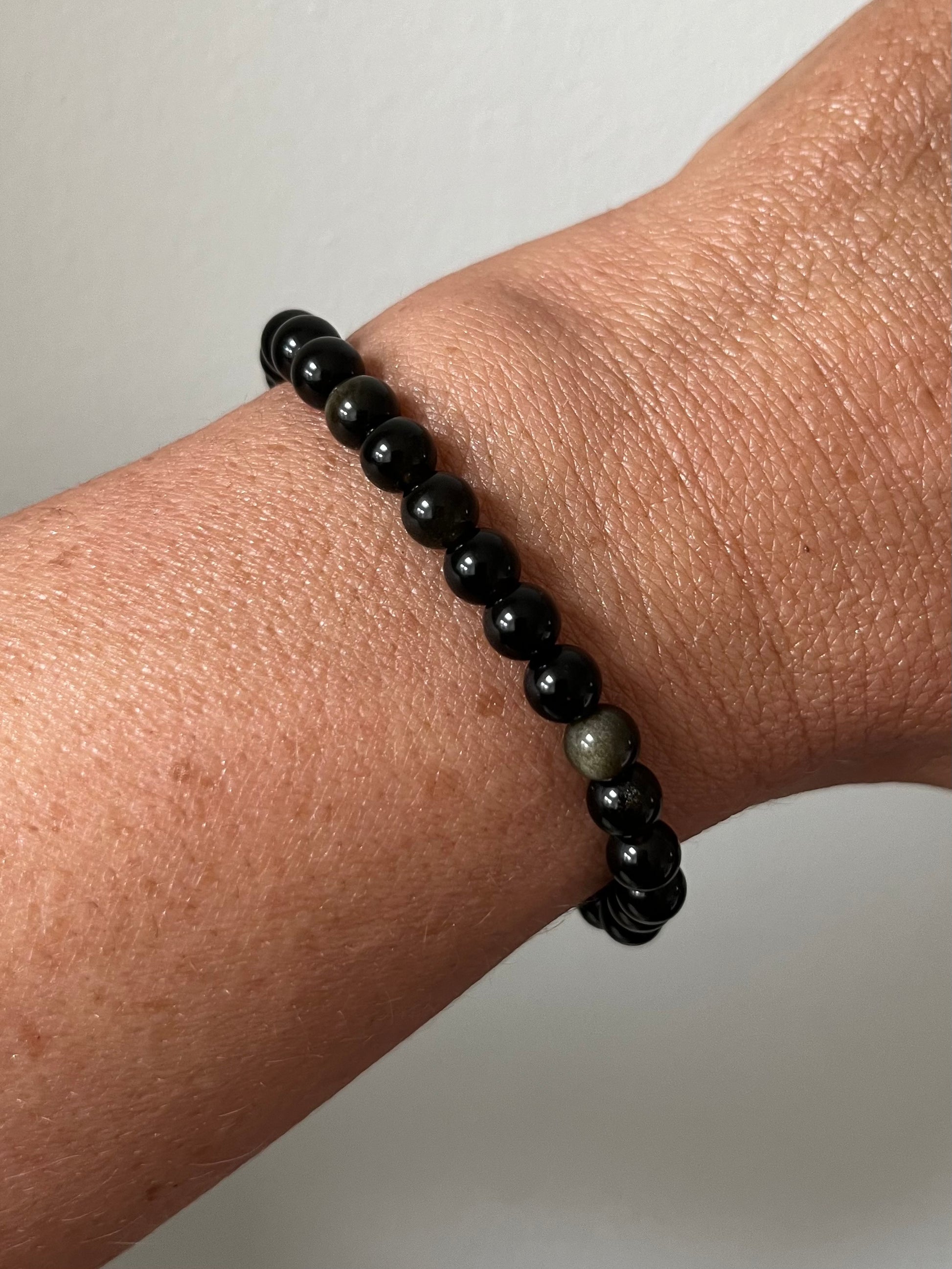 Gold Obsidian Crystal Bracelet