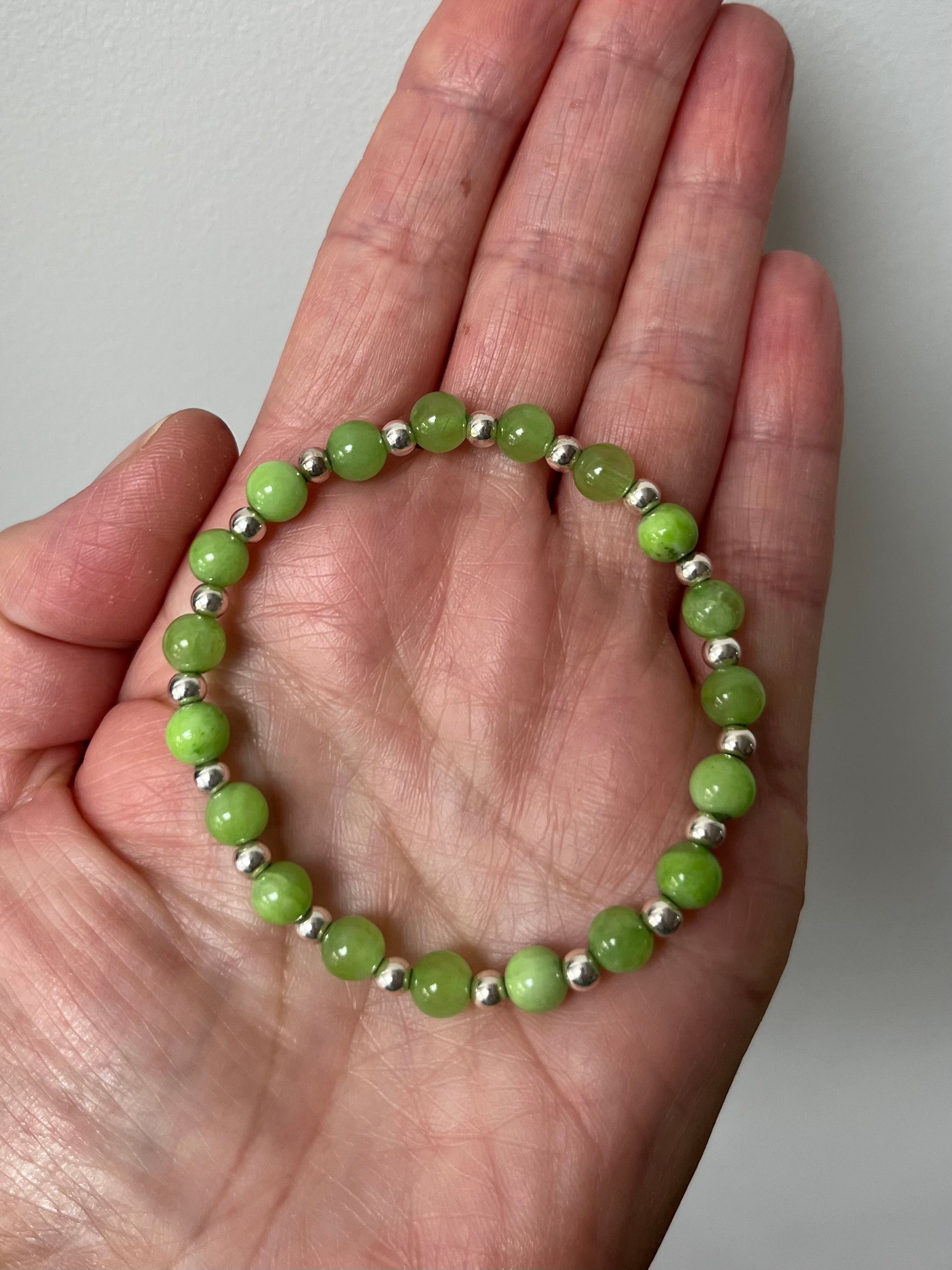 Green Aventurine Crystal Bracelet with Sterling Silver