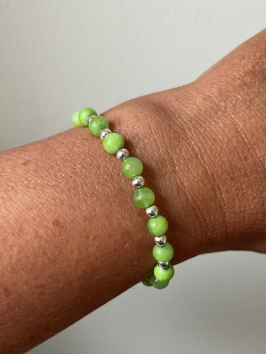 Green Aventurine Crystal Bracelet with Sterling Silver