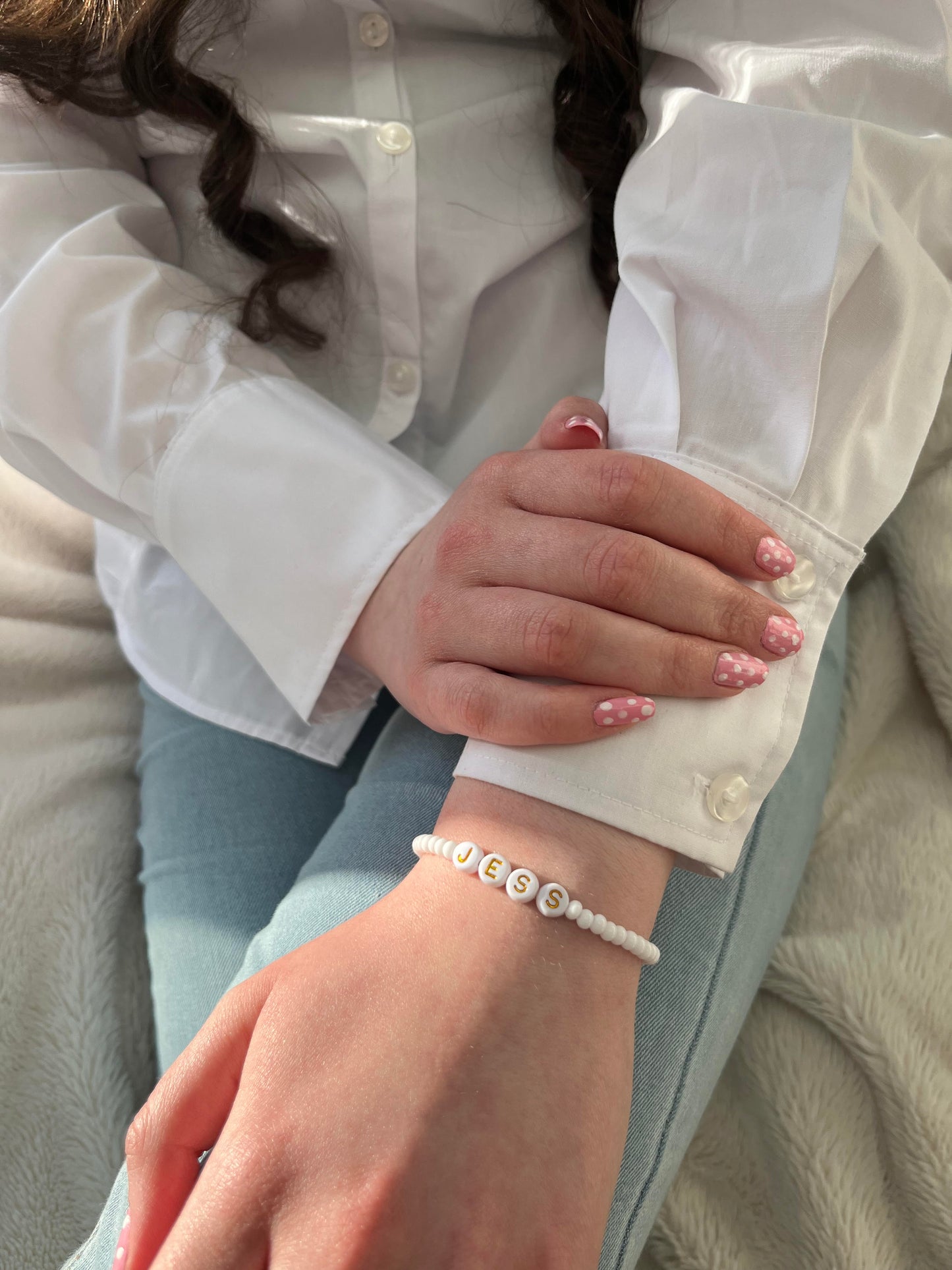 White Seed Bead Bracelet