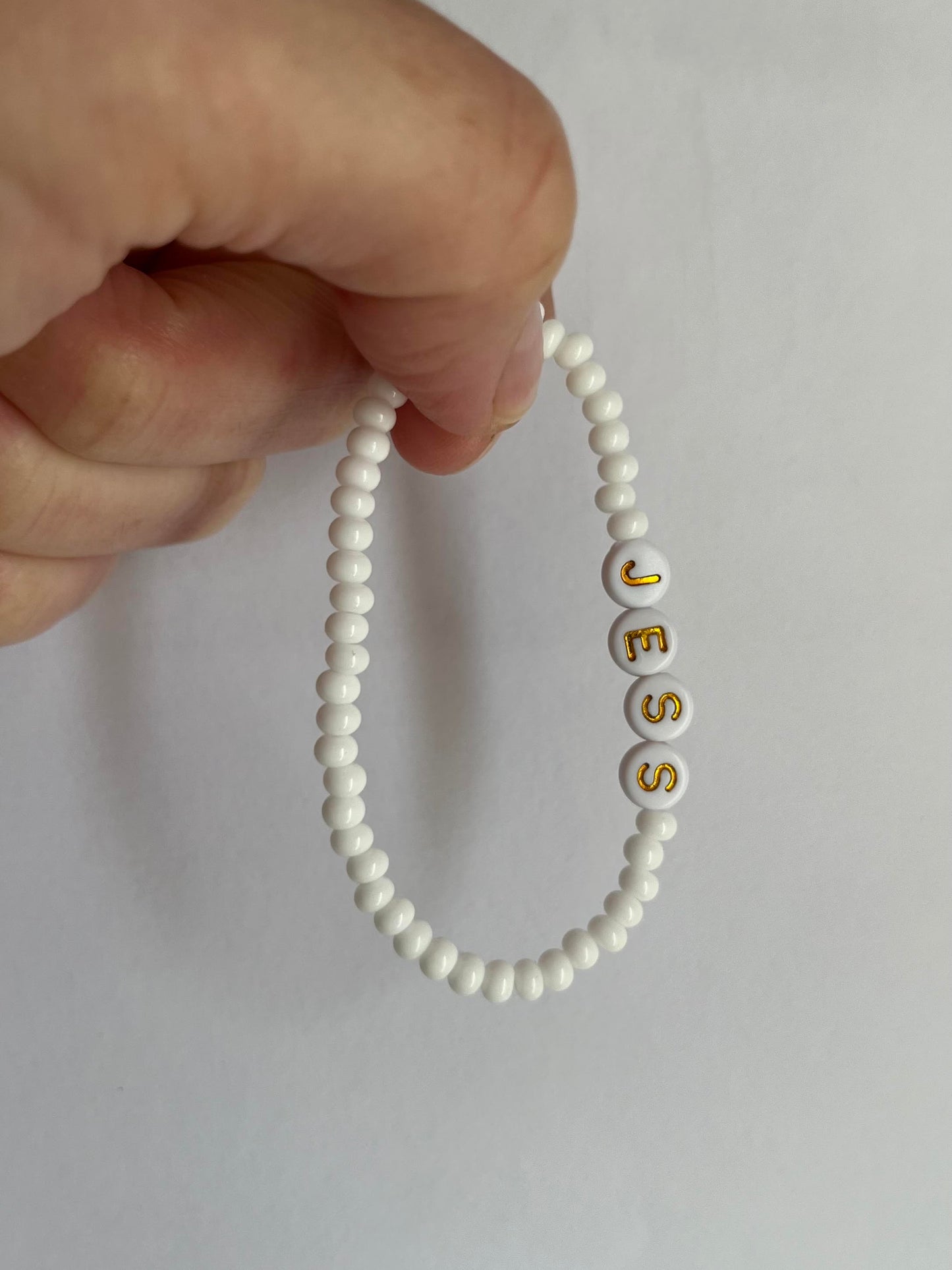 White Seed Bead Bracelet