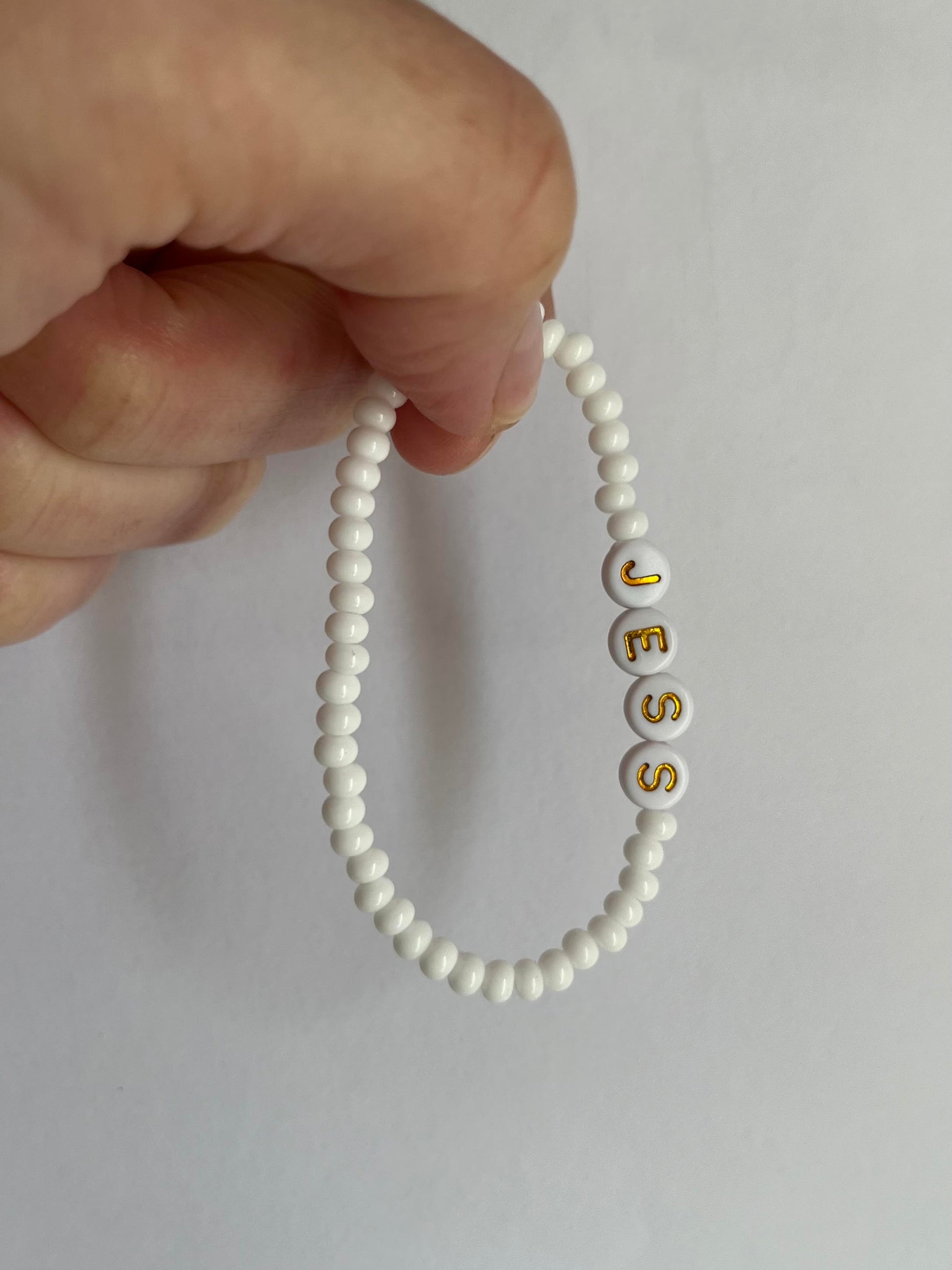 White Seed Bead Bracelet