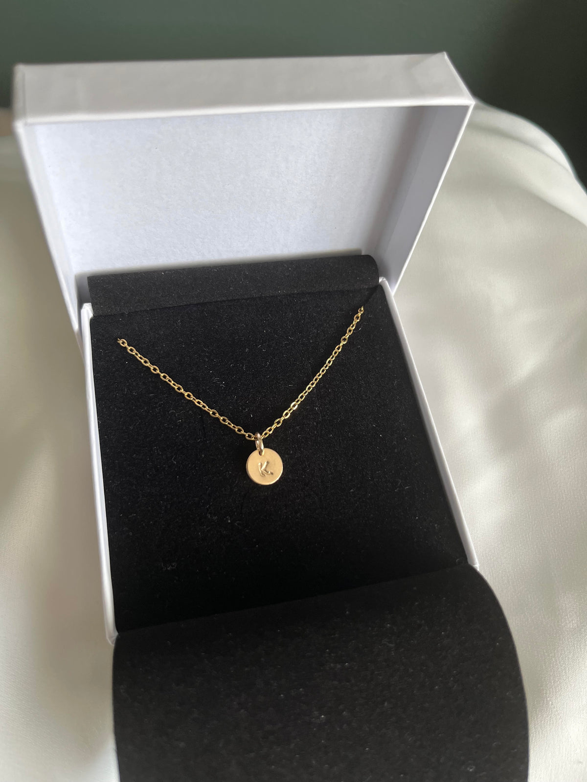 Personalised Gold Necklace with One Initial Disc