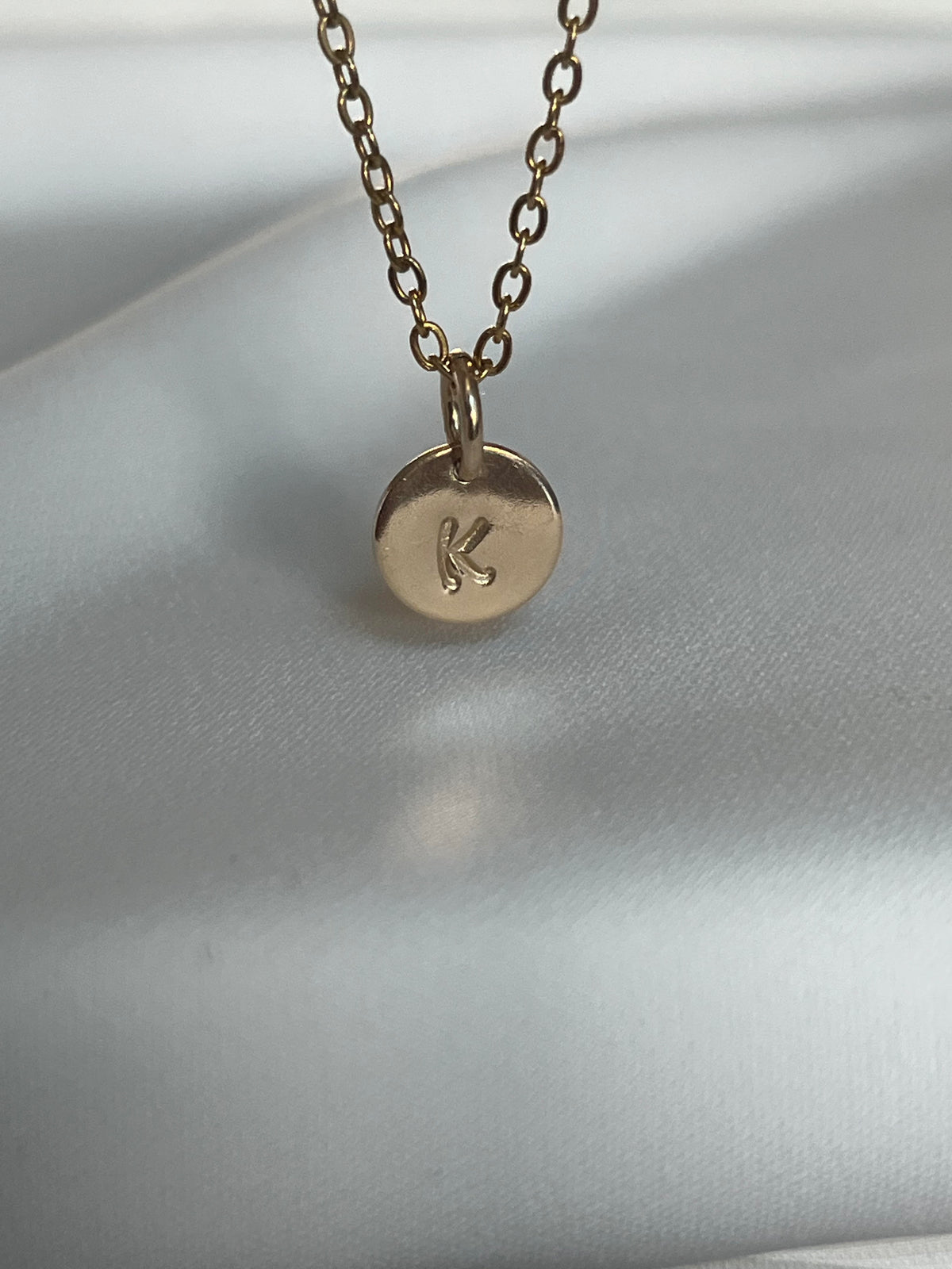 Personalised Gold Necklace with One Initial Disc