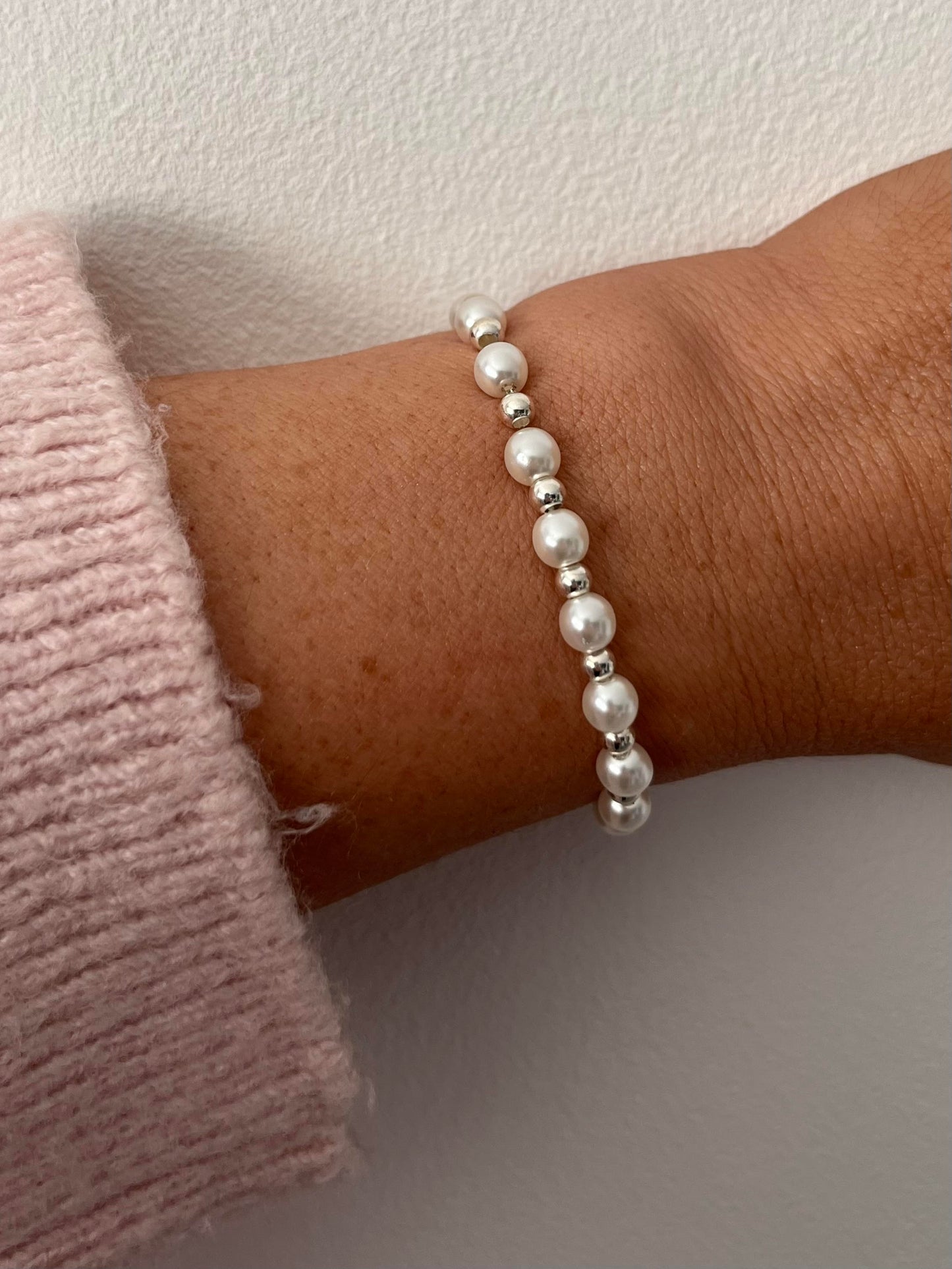 Pearl Bracelet with Sterling Silver
