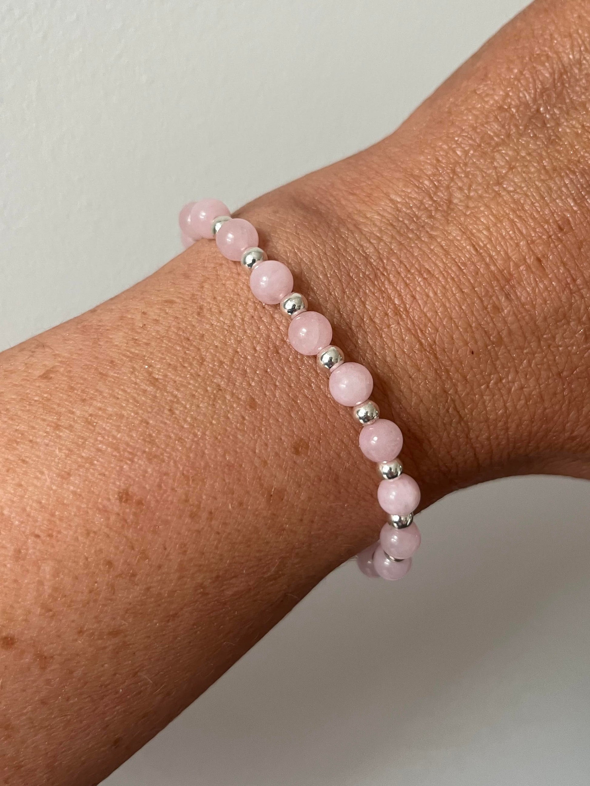 Pink Quartz with Sterling Silver