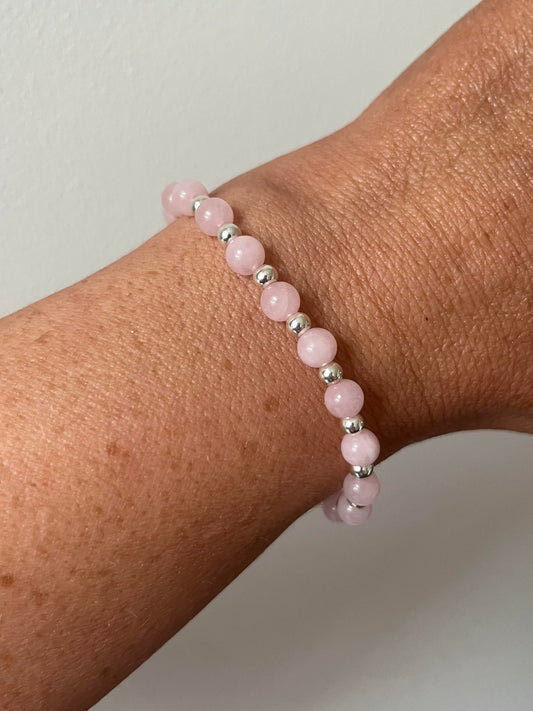 Pink Quartz with Sterling Silver