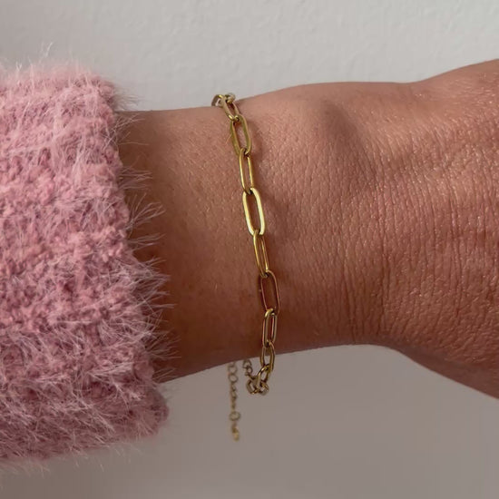 Gold Paper Clip Bracelet