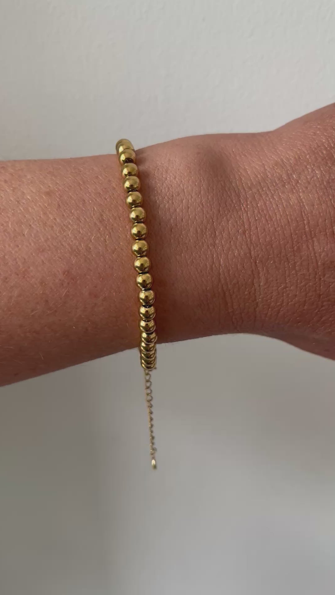 Gold Beaded Bracelet with extender chain
