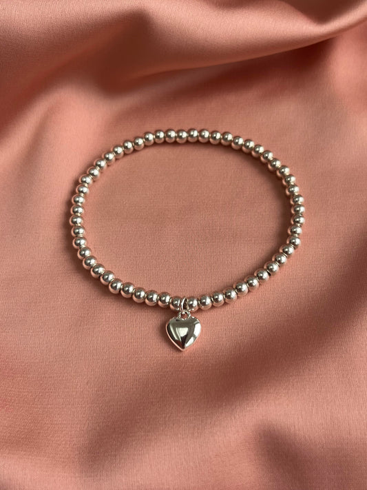 Sterling Silver Bracelet with Heart Charm